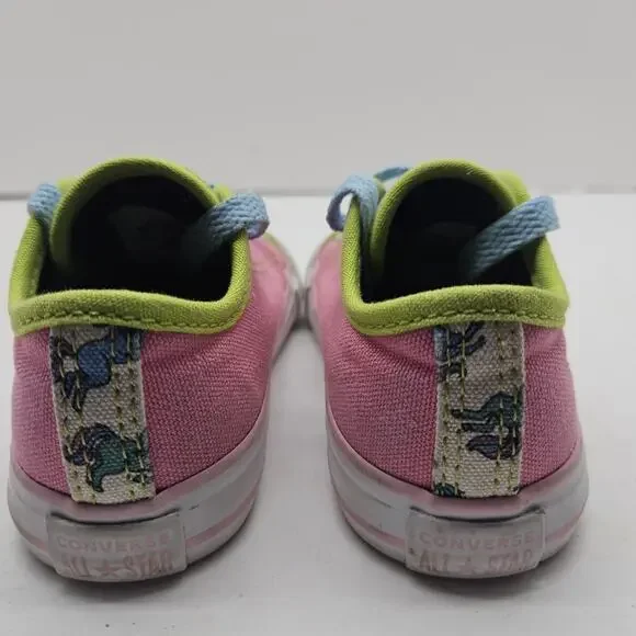 CONVERSE All Star Pink Canvas Unicorn Print Sneakers Low Top Toddler Girls Sz 7 - Picture 5 of 8